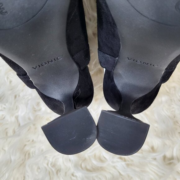 Vionic Adalena Women's Slingback Heeled Dress Shoe Black Suede - 9 Medium - Picture 9 of 9